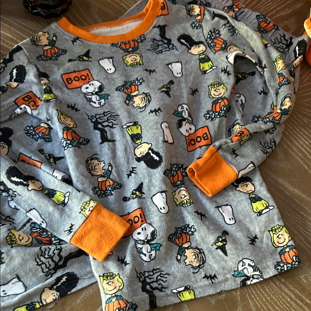 Halloween Charlie Brown Peanuts Kids Fleece Holiday Pajama Set